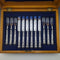 1838 British Antique Sterling Silver Handle Cutlery 6 Pair Set Boxed Charles Needham